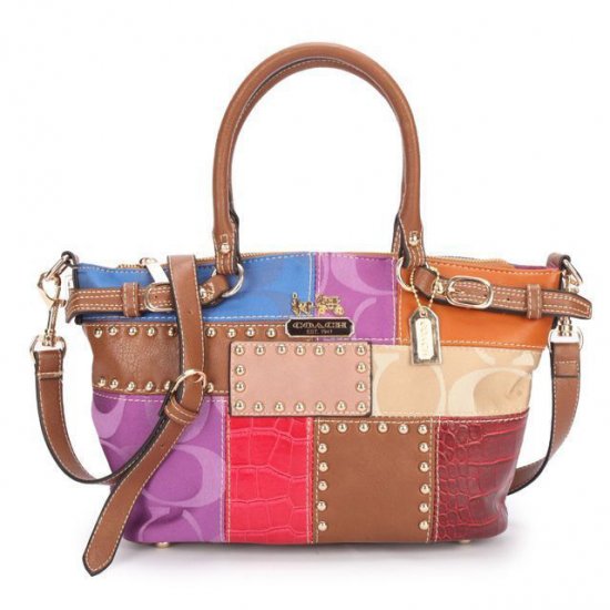 Coach Holiday Kelsey In Signature Medium Brown Multi Satchels EBO | Coach Outlet Canada